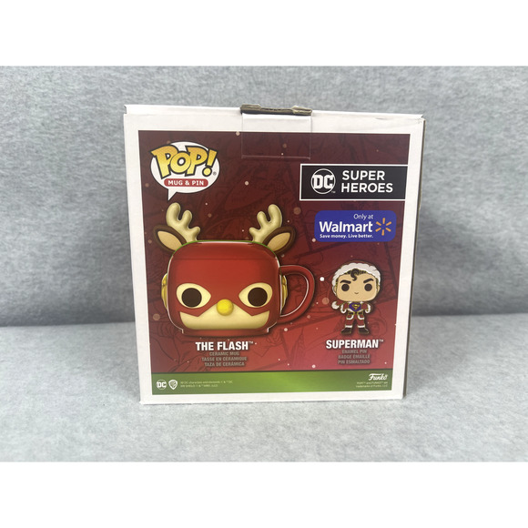 Funko Pop! DC Super Heroes The Flash Reindeer Mug and Santa Superman Enamel Pin‎ - Picture 4 of 4